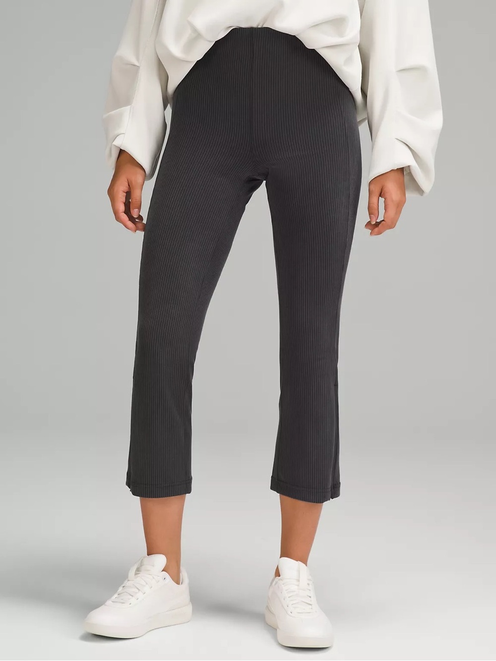 Lululemon Ribbed Softstreme Zip-Leg High-Rise Cropped Pant 25" Size 6